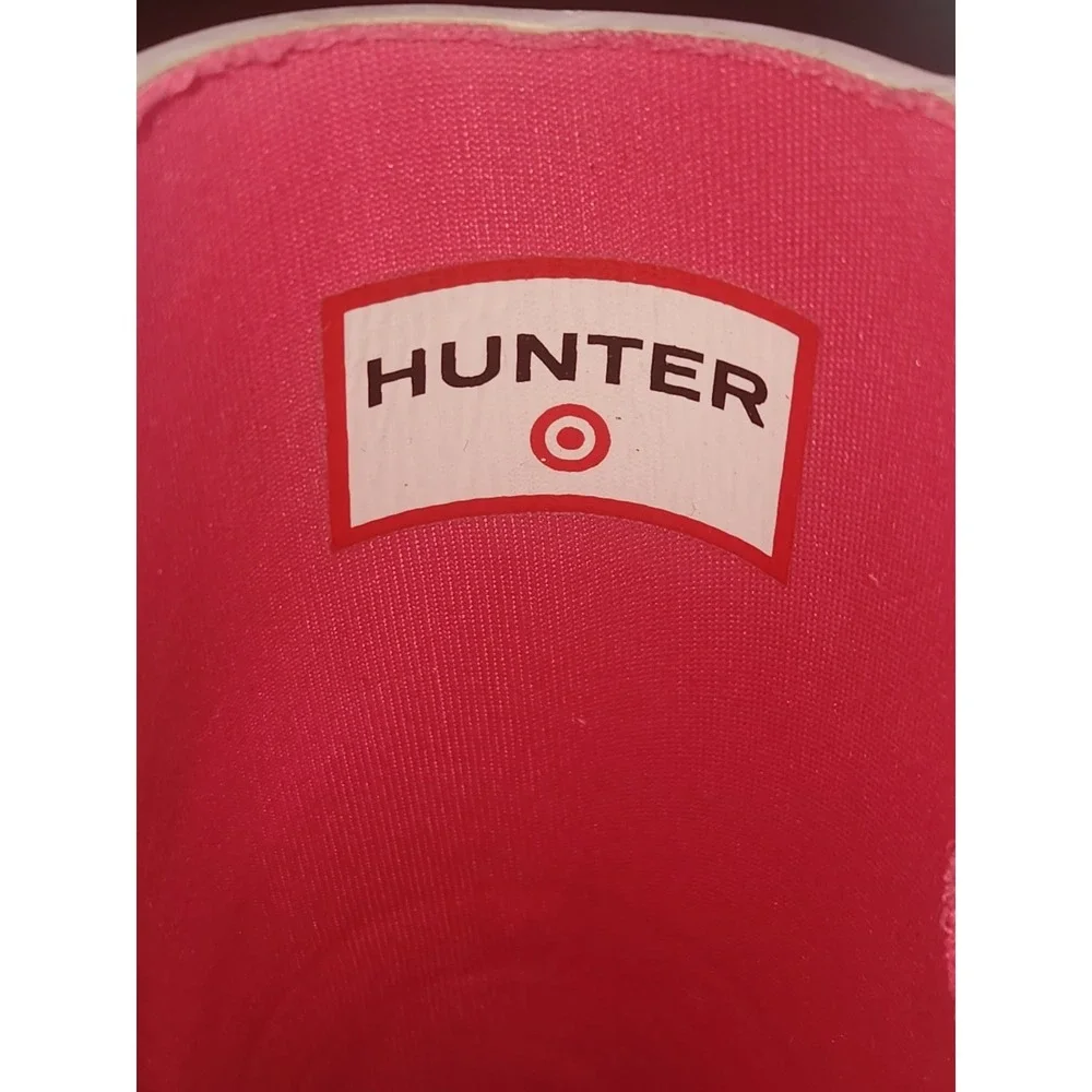 Hunter For Target Girls Hot Pink Speckled Rubber Rain Boots SIZE 1 Big Kids